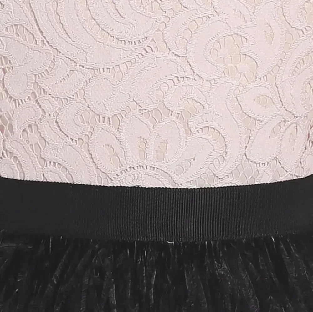 Milly Girls Minu Ostrich Feather Pink Black Formal Cocktail Dress, Size 8 - Picture 6 of 8